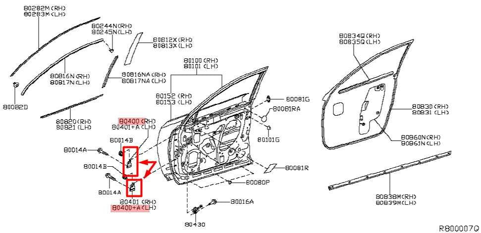 2019-2020 Infiniti QX60 FR Right Side Door Hinge Lower / Upper 80400-5AA0B OEM - Alshned Auto Parts