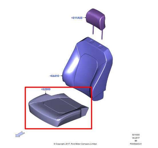 18-21 Ford Expedition Front Right Seat Lower Cushion JL1Z-7862900-CE OEM *ReaD* - Alshned Auto Parts