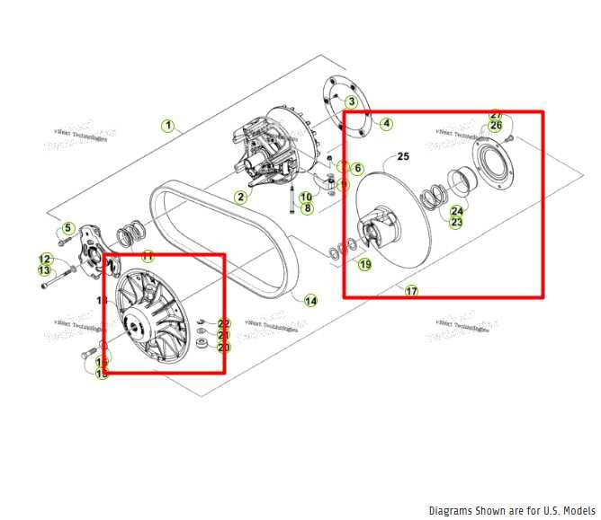 14-20 Arctic Cat Wildcat Trail 700 4WD Secondary Clutch Drive Assembly 0823-5411