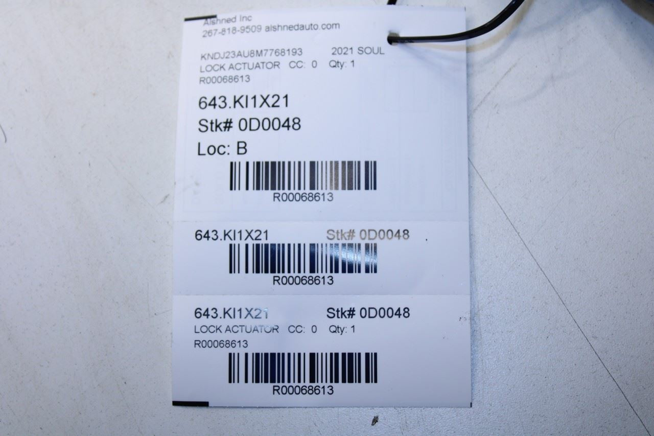 2020-2025 KIA Soul LX Rear Trunk Lid Latch Lock Actuator 81800-K0000 OEM - Alshned Auto Parts