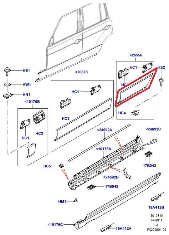 2010-12 Land Rover Range Rover HSE Rear Left Door Lower Molding LR006220 *ReaD*1