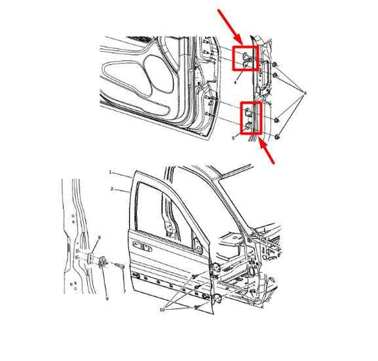 2017-2024 Dodge Durango FR Left Side Door Hinge Upper & Lower 55113661AC OEM - Alshned Auto Parts