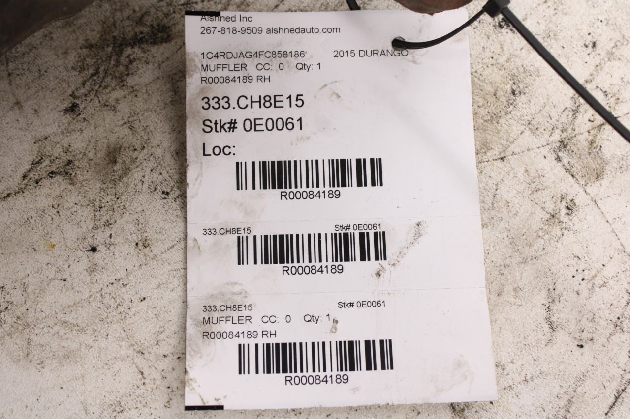 2013-25 Dodge Durango SXT 3.6L Rear Right Side Exhaust System Muffler 68276627AE12