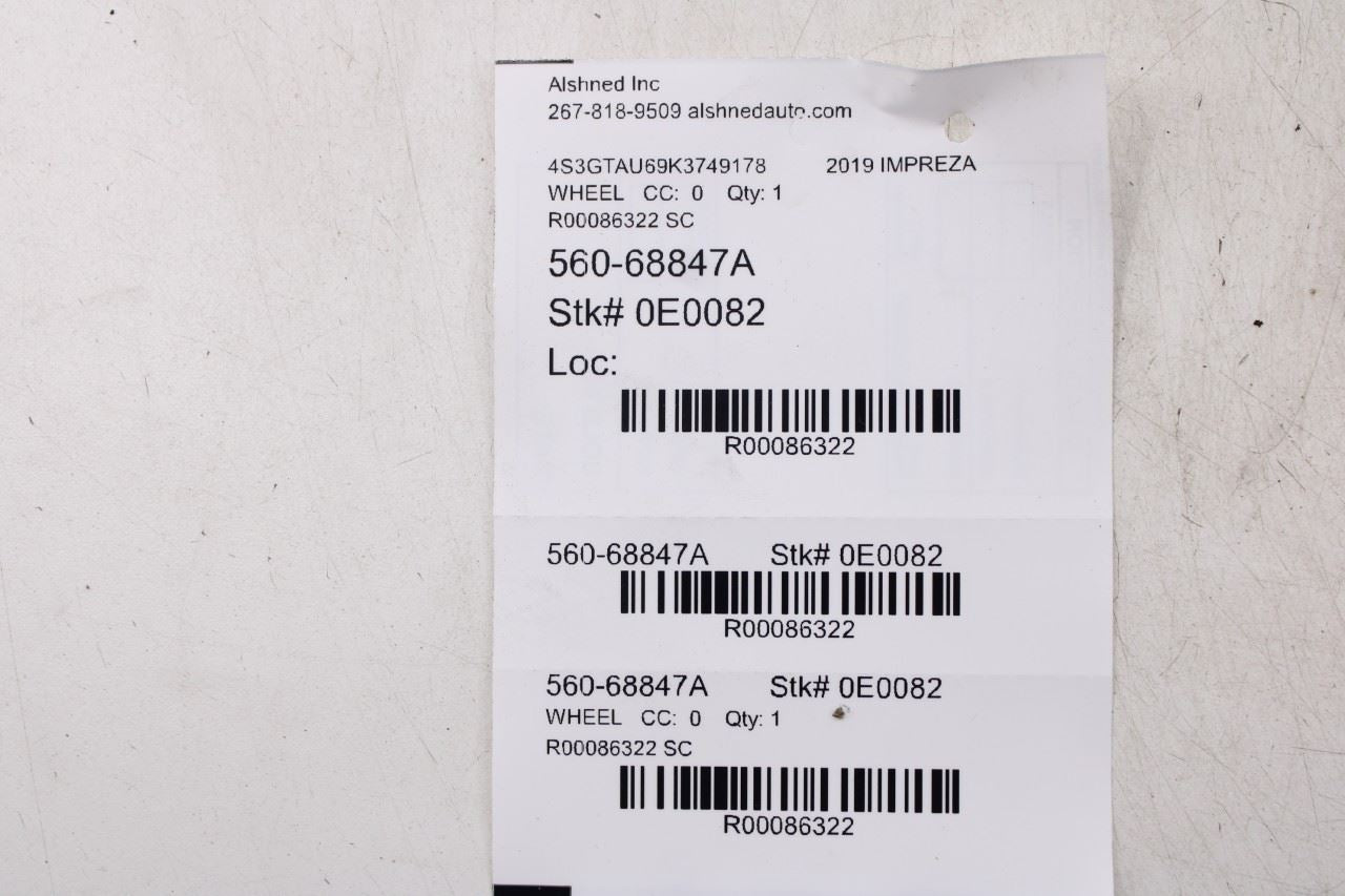 17-19 Subaru Impreza 2.0I Limited Aluminum Wheel R17x7J 5 V spoke 28111FL14A OEM - Alshned Auto Parts