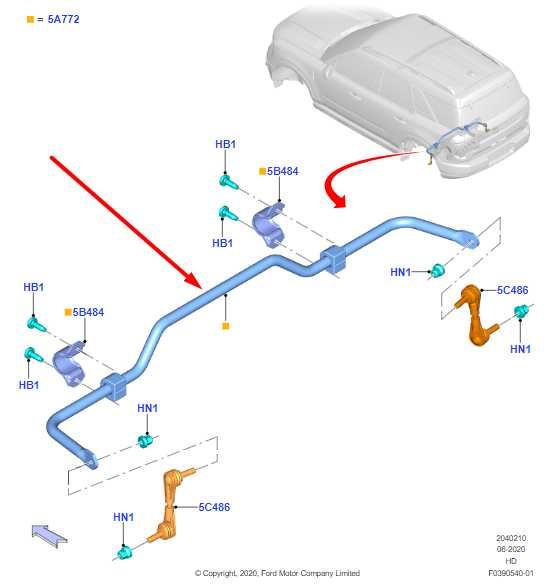 2021-2024 Ford Bronco Sport RR Stabilizer Anti Roll Sway Bar LX61-5A771-CNA OEM - Alshned Auto Parts