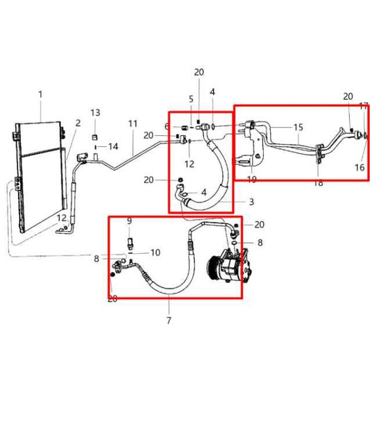 16-22 Jeep Grand Cherokee 3.6L Conditioning Suction Liquid Discharge Line *ReaD* - Alshned Auto Parts