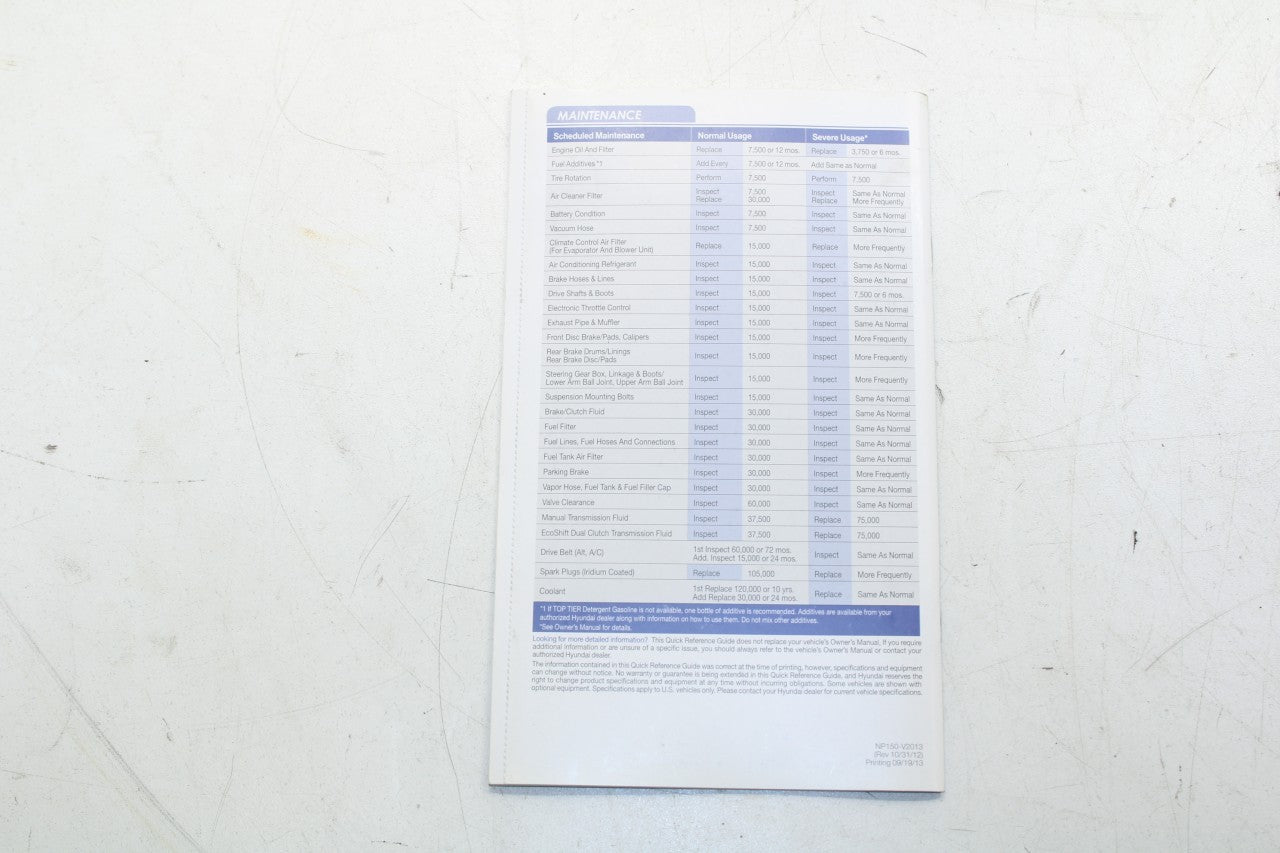 2013 Hyundai Veloster Owners Manual Set with Case D2V0-EU38L OEM - Alshned Auto Parts