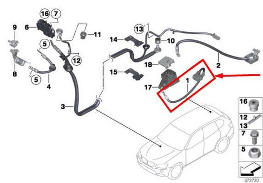 2011-2017 BMW X3 xDrive28i Negative Battery Cable 61219302358 OEM - Alshned Auto Parts