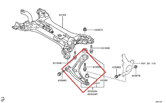 2022-2025 Mitsubishi Eclipse Cross ES 4x4 Front Left Lower Control Arm 4013A703 - Alshned Auto Parts