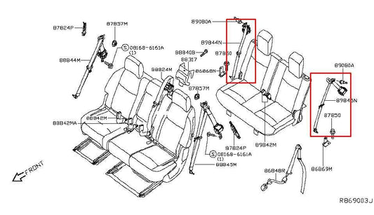 2014-20 Infiniti QX60 3.5L Rear Right and Left Side 3rd Row Seat Belt Retractor - Alshned Auto Parts