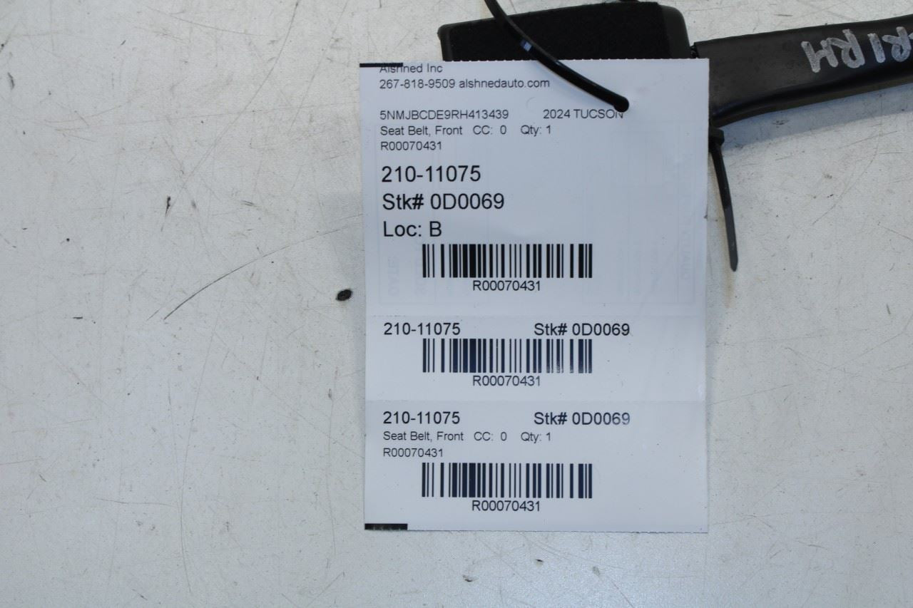 2022-24 Hyundai Tucson SEL 2.5L AWD Front Passenger Right Side Seat Belt Buckle - Alshned Auto Parts