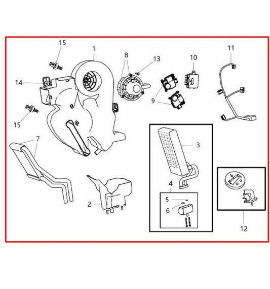 2014-25 Dodge Durango SXT 3.6L AWD Rear Heater Blower Housing Box 68186198AD OEM - Alshned Auto Parts