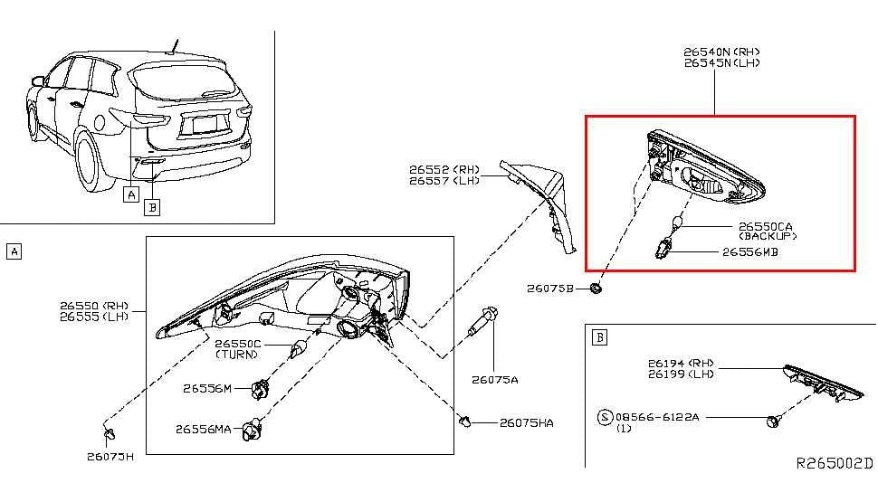 2016-2018 Infiniti QX60 Rear Left Driver Side Inner Tail Light Lamp 26545-9NC0A - Alshned Auto Parts
