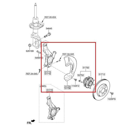 2015-2021 Hyundai Tucson Value Front Left Side Spindle Knuckle Hub 51715-D3000 - Alshned Auto Parts