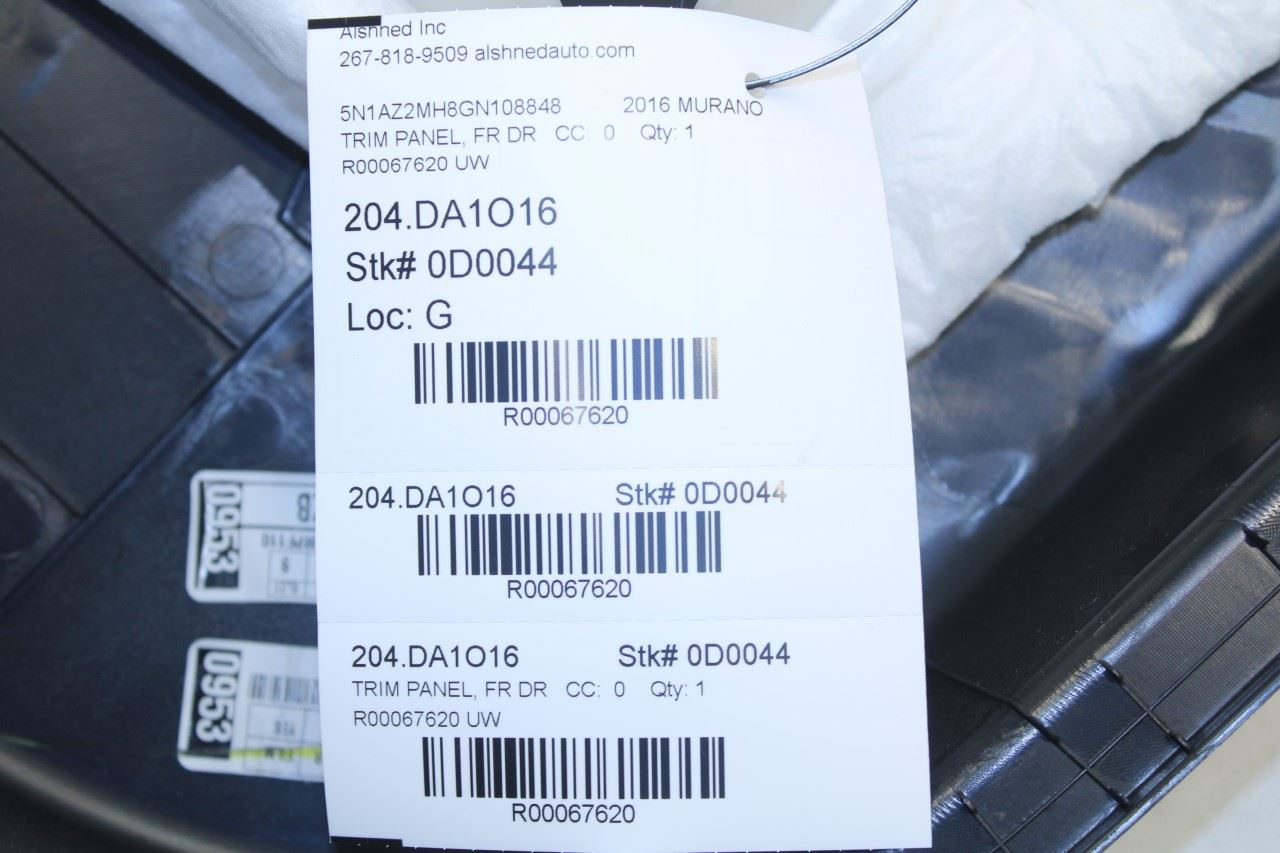2015-2018 Nissan Murano Platinum Front Left Driver Door Trim Panel 80901-5AD2D - Alshned Auto Parts