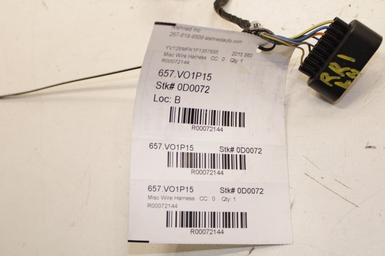 2015-2016 Volvo S60 T5 Premier Rear Left Driver Side Door Wire Harness 31275439 - Alshned Auto Parts