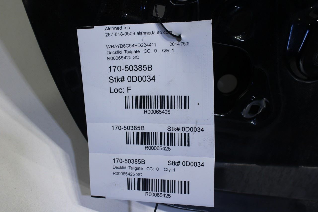 2010-2015 BMW 750i xDrive Rear Trunk Deck Lid Shell Panel 41627172332 OEM - Alshned Auto Parts