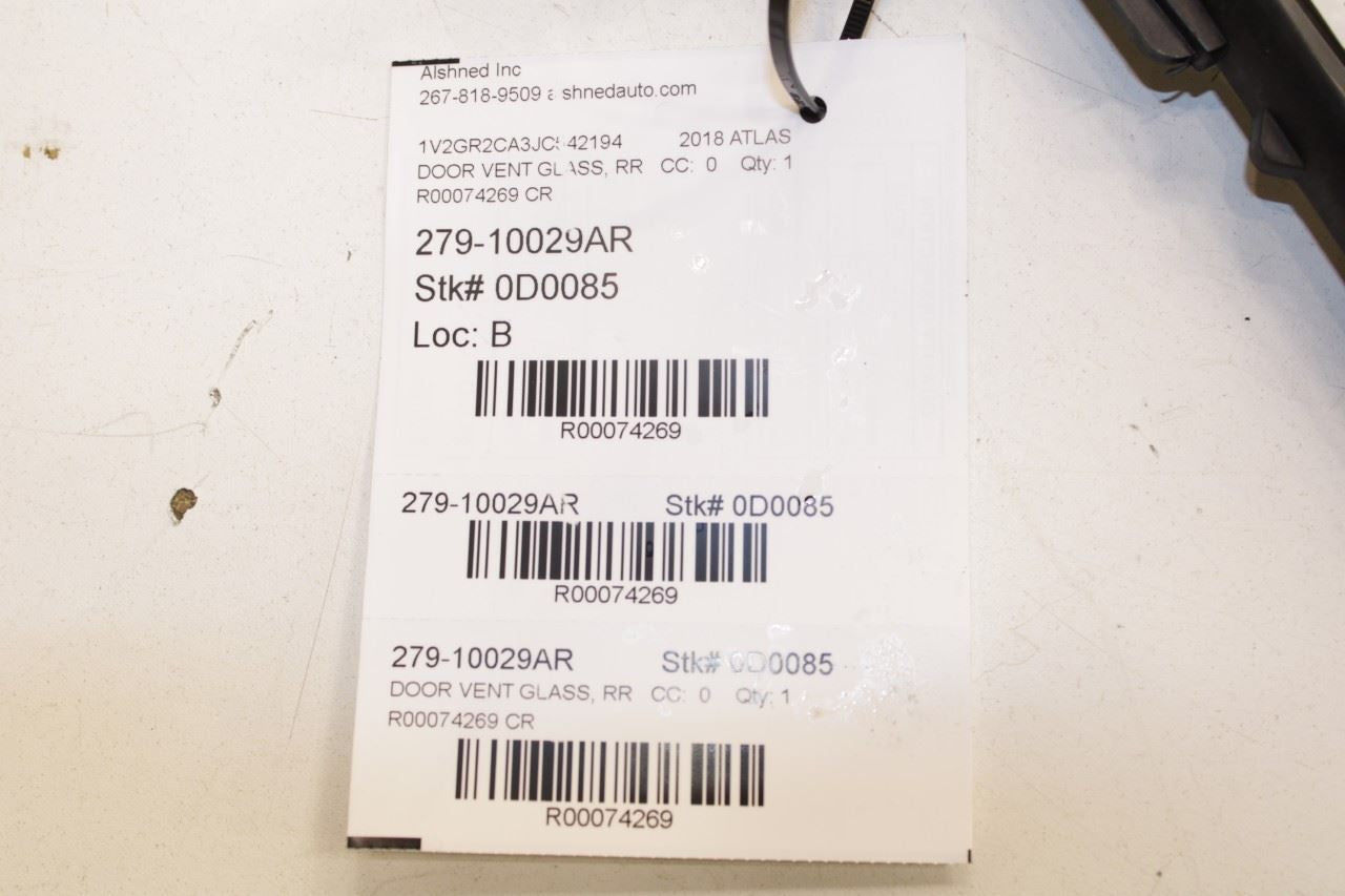 2018-2023 Volkswagen Atlas S Rear Right Side Door Window Fixed Vent Glass *ReaD* - Alshned Auto Parts