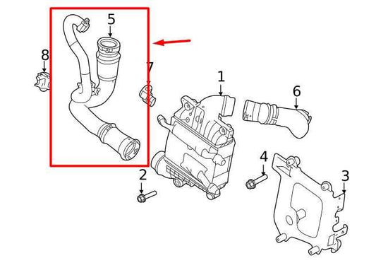 2018-20 Jaguar XE R-Dynamic S 2.0L Engine Intercooler Pressure Tube HX73-6N650-A - Alshned Auto Parts