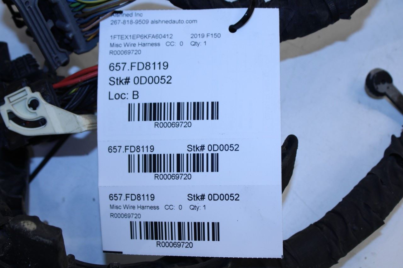 2019-2020 Ford F150 XL Super Cab Chassis Body Frame Rear Lamps Wire Harness - Alshned Auto Parts