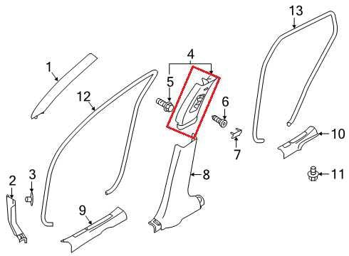 22-25 Infiniti QX50 Luxe Right and Left Upper Center B-Pillar Molding 769855NA0A - Alshned Auto Parts