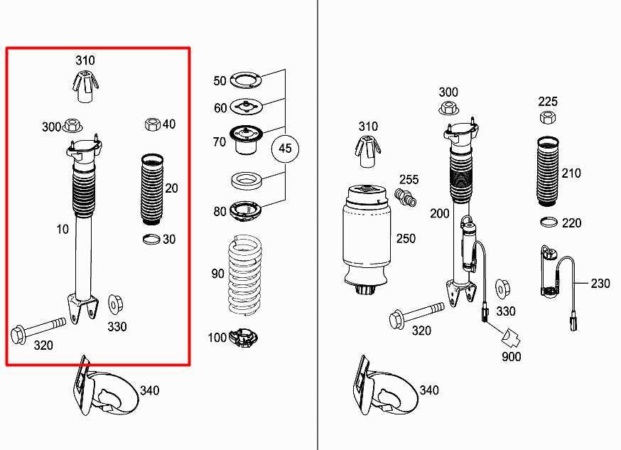 12-15 Mercedes-Benz ML350 3.5L RWD Rear Right or Left Side Shock Strut Absorber - Alshned Auto Parts