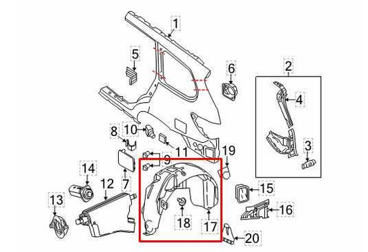 18-20 Nissan Pathfinder SV Rear Right Wheelhouse Liner Splash Shield 76748-9PR0A - Alshned Auto Parts