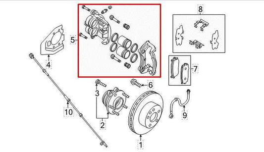 13-20 Nissan Pathfinder SV Front Left Driver Side Brake Disc Caliper 41011-3JA0C - Alshned Auto Parts