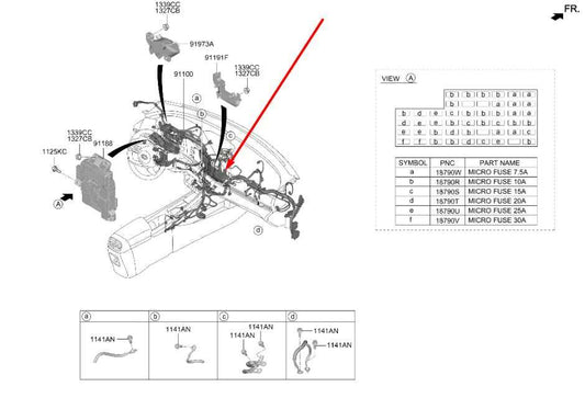 2024-26 Hyundai Elantra SE Dash Instrument Panel Wire Harness 91160-AA350 *ReaD* - Alshned Auto Parts