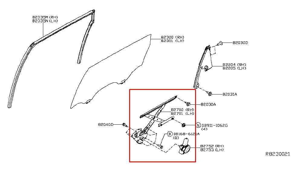 2014-20 Infiniti QX60 Rear Left Side Door Window Regulator w/ Motor 82721-3JA1A - Alshned Auto Parts