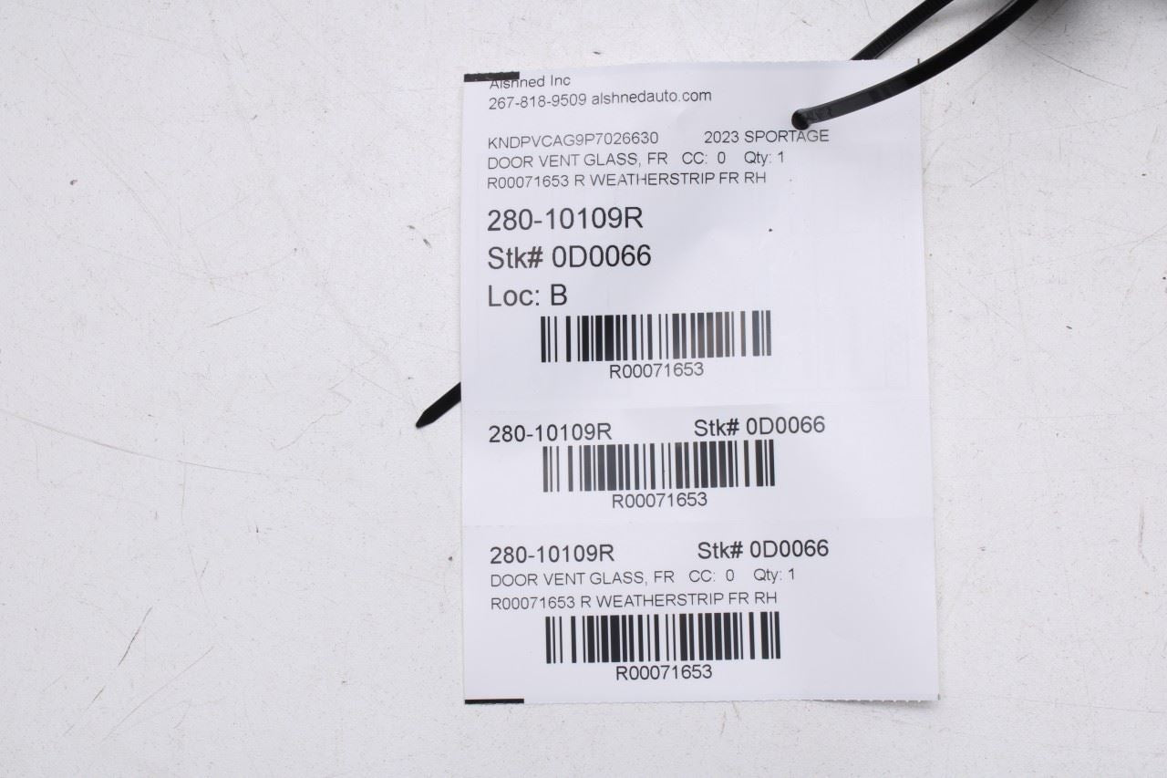 23-25 Kia Sportage Hybrid EX FR RH Door Quarter Window Glass 82540-P1000 *ReaD* - Alshned Auto Parts