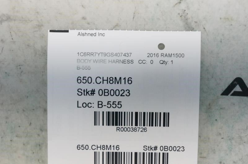 2016-2017 Ram 1500 Crew Cab Rear Right Side Door Wire Harness 68263811AB OEM11