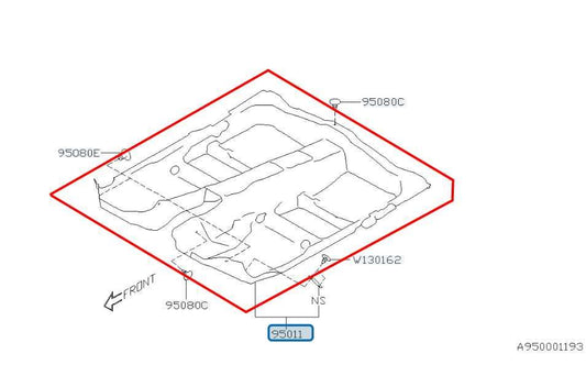 2018-2021 Subaru WRX Premium 2.0L AWD Floor Interior Carpet Liner 95011VA170 OEM - Alshned Auto Parts