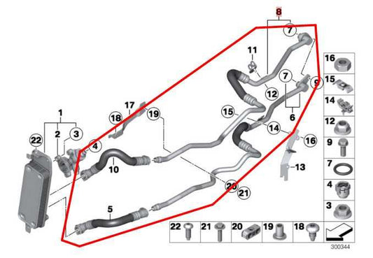 2013-2015 BMW 750i xDrive 4.4L Transmission Oil Cooler Outlet and Inlet Line Set - Alshned Auto Parts