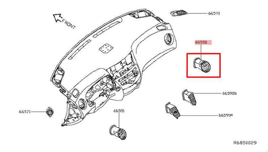 13-20 Nissan Pathfinder SL Front Dashboard Passenger Right Side Air Vent Grille - Alshned Auto Parts