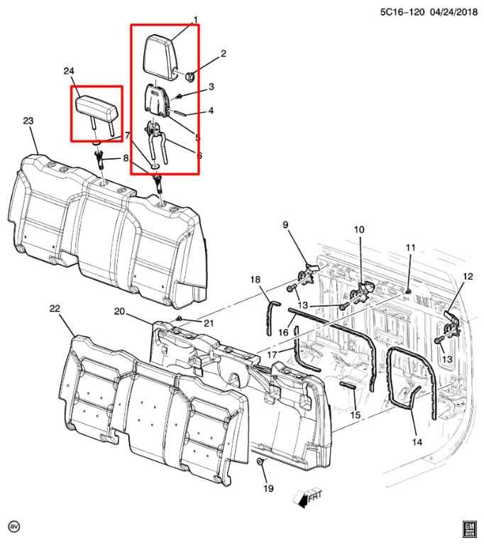 2022-24 Chevrolet Silverado LT-L Rear RH LH and Center 2nd Row Seat Headrest Set - Alshned Auto Parts