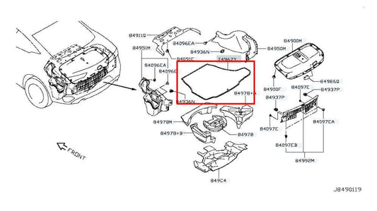 2017-22 Infiniti Q60 Luxe Rear Trunk Floor Luggage Carpet Cover Mat 84902-5CA0A - Alshned Auto Parts