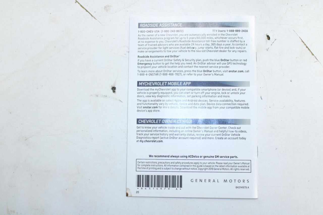2020 Chevrolet Equinox Owners Manual Set 84314745 84234291 OEM - Alshned Auto Parts