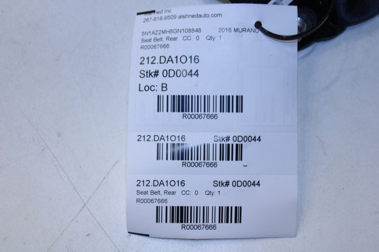 15-23 Nissan Murano Platinum Rear RH and LH 2nd Row Center Seat Belt Buckle Set - Alshned Auto Parts