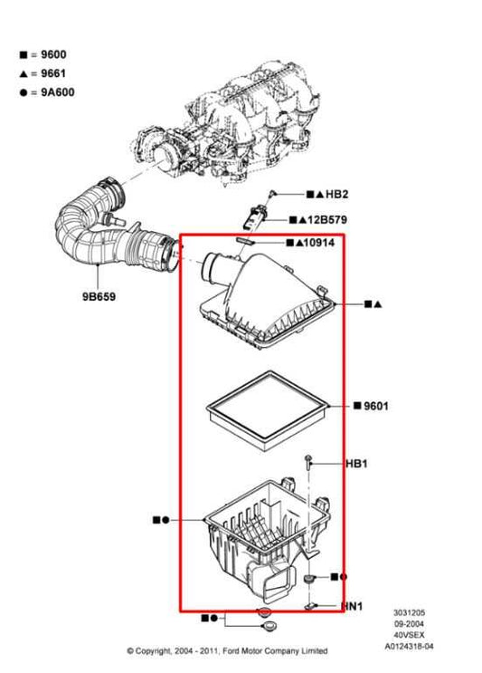2007-10 Ford Mustang Premium Conv V6 4.0L Air Intake Cleaner w/ Air Mass Sensor - Alshned Auto Parts