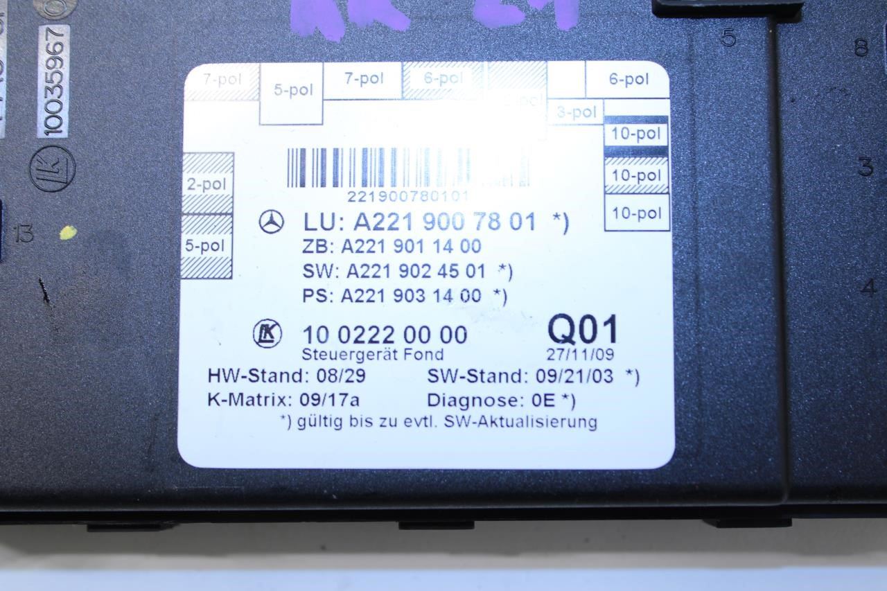 2007-2013 Mercedes-Benz S550 Rear Left Side Door Control Module 221-900-78-01 - Alshned Auto Parts