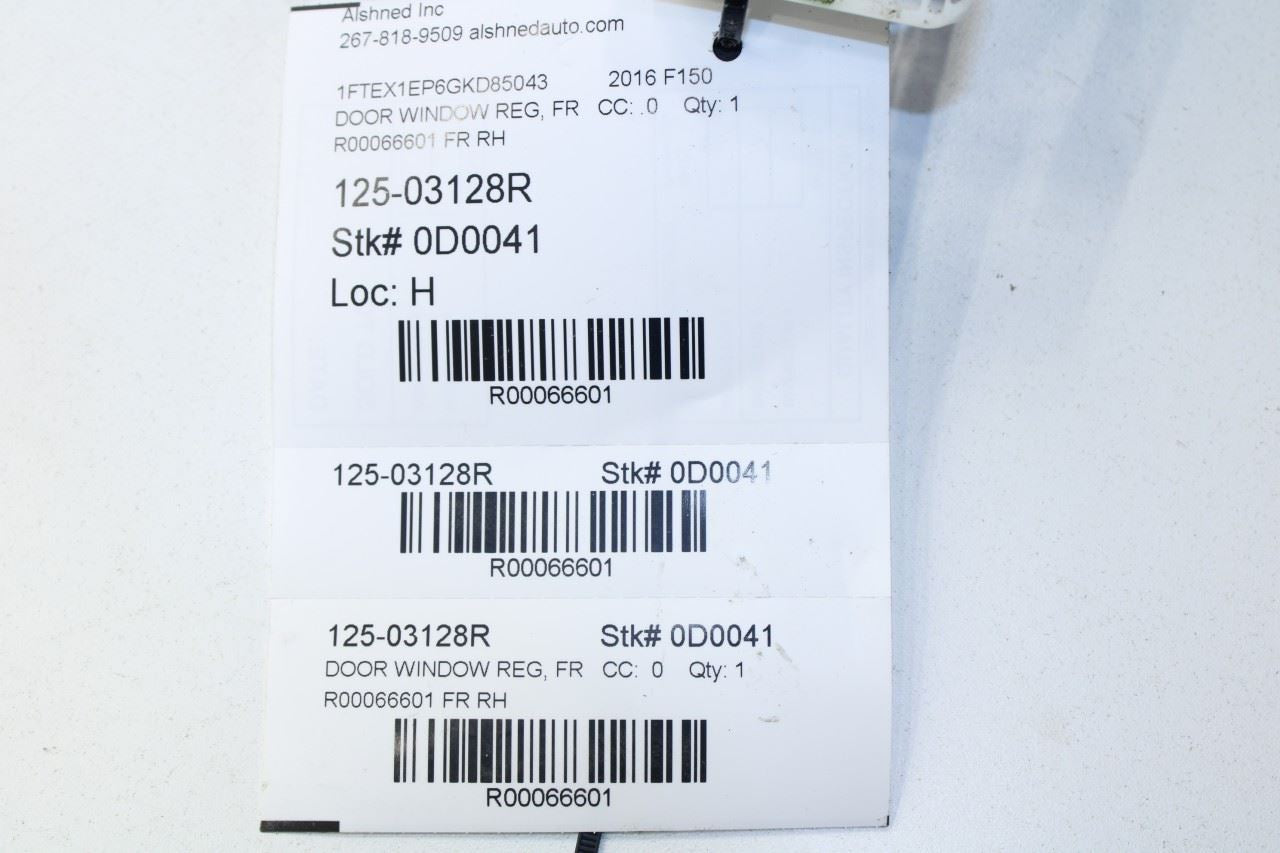 15-20 Ford F150 SuperCab Lariat Front Right Side Door Window Regulator w/ Motor - Alshned Auto Parts