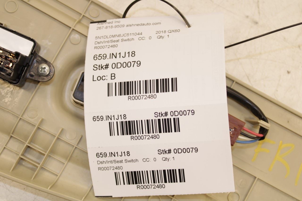 16-20 Infiniti QX60 Front Left Driver Side Power Seat Adjustment Switch w/ Trim - Alshned Auto Parts