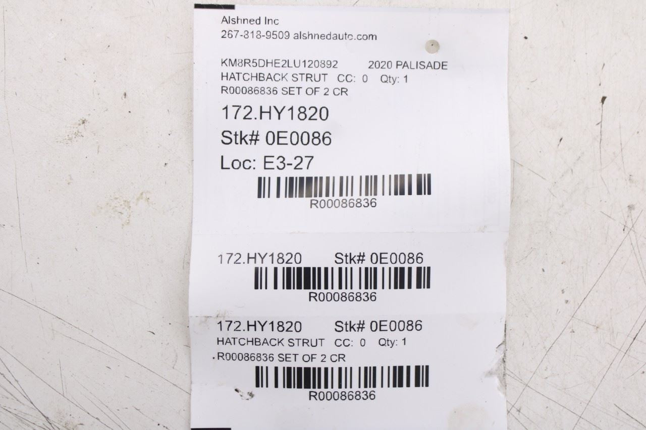 20-22 Hyundai Palisade Limited RR RH and LH Liftgate Lift Cylinder Strut *ReaD*12