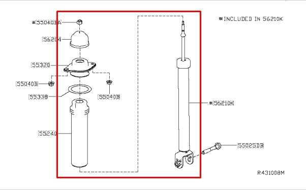 19-24 Nissan Altima SL FWD Rear Right Side Shock Strut Absorber E6210-6CA0B OEM - Alshned Auto Parts