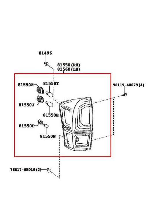 17-23 Toyota Tacoma SR5 Rear Left Driver Side Tail Light Lamp 81560-04181 *ReaD* - Alshned Auto Parts