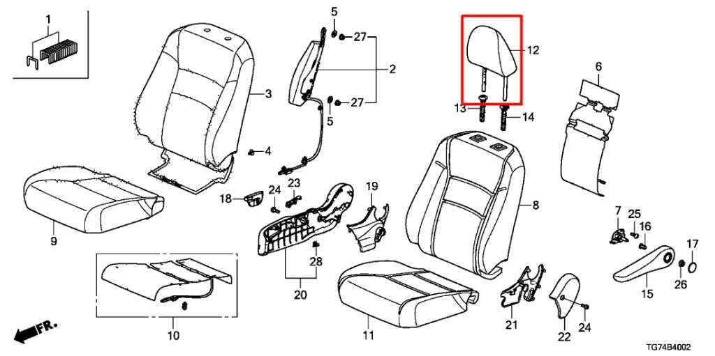 2016-2018 Honda Pilot Front Right or Left Side Seat Headrest 81140-TG7-A01ZA OEM - Alshned Auto Parts