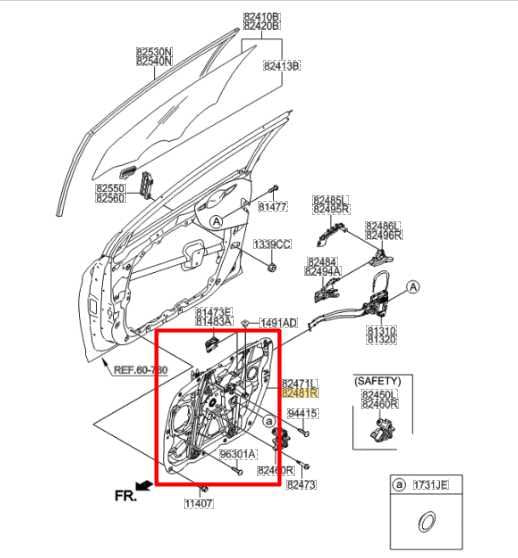 15-19 Hyundai Sonata SE Front Right Door Window Regulator w/ Carrier 82481-C2010 - Alshned Auto Parts