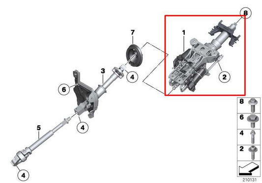 2010-2015 BMW 750Li xDrive 4.4L AWD Power Adjustment Steering Column Assembly - Alshned Auto Parts