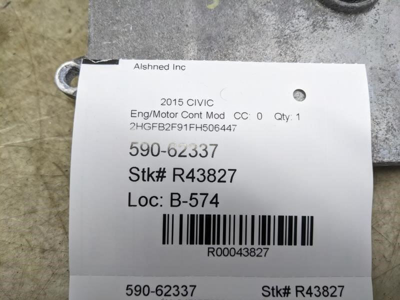 2014-2015 Honda Civic Engine Control Module ECU ECM 37820-R2J-L65 OEM - Alshned Auto Parts